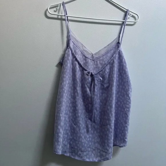 Aerie Satin Effect Printed Lace Trim Camisole XS - Picture 6 of 7